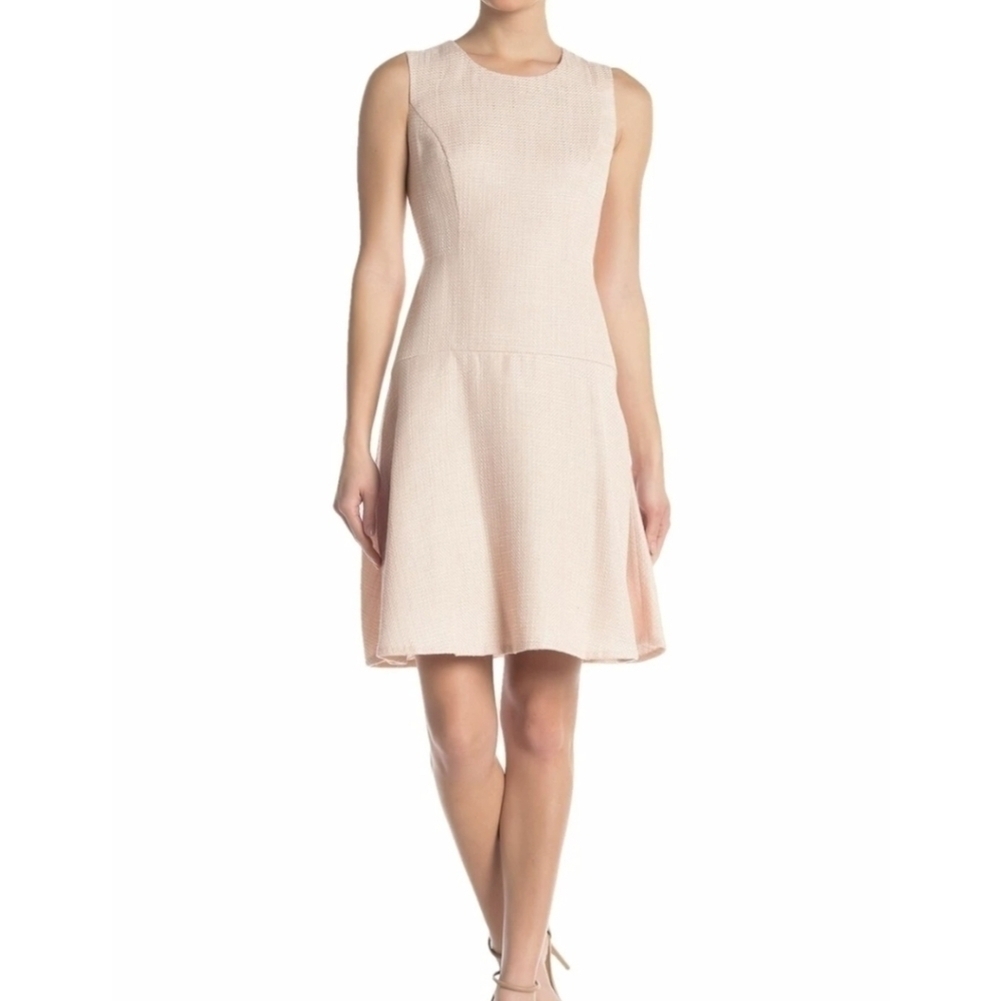 DKNY Womens fit &flare with brooch dress drop waist